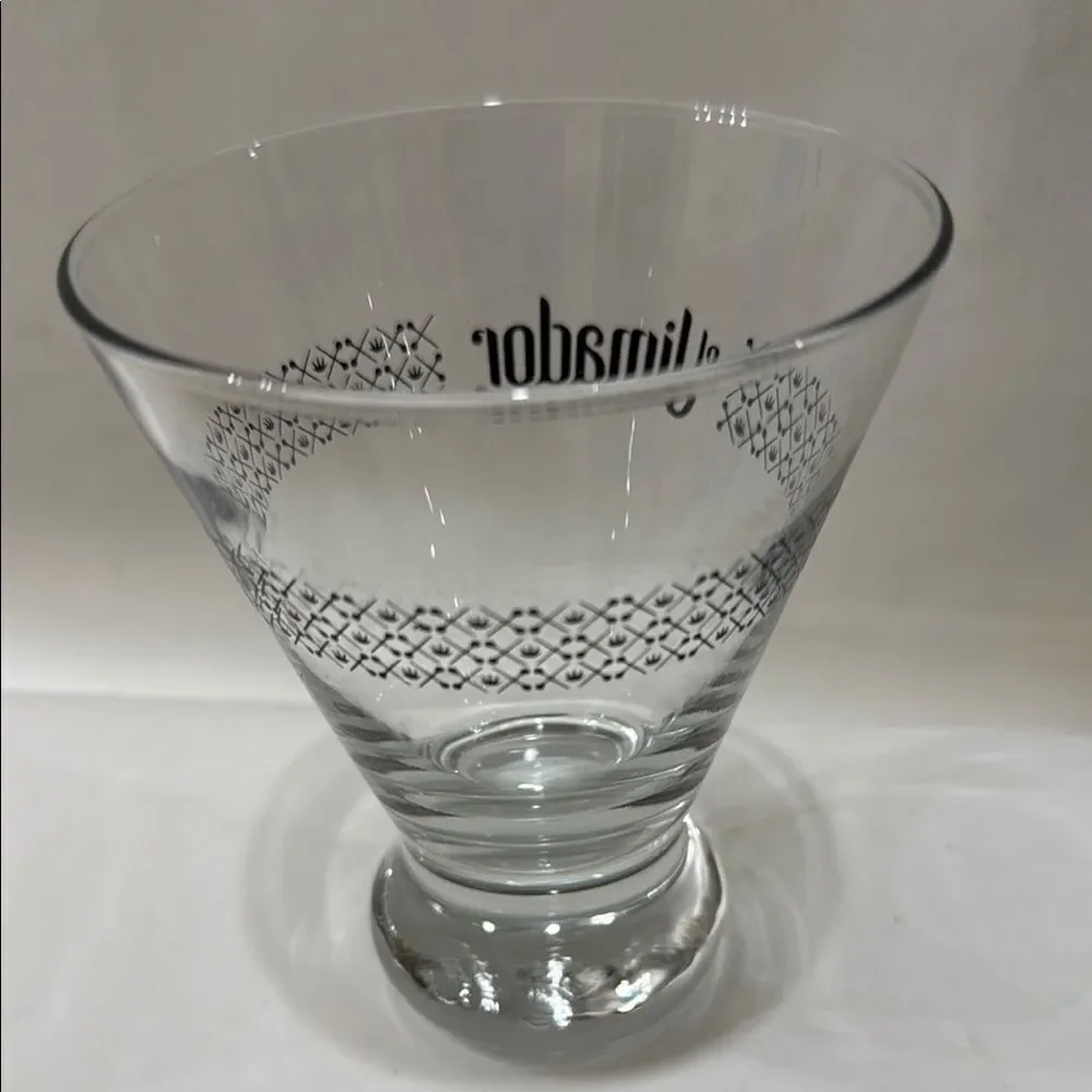 ElJimador Tequila Glass Black Writing Bar Rocks Cocktail 4 1/2 In Tall 3 1/2 Top